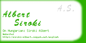 albert siroki business card